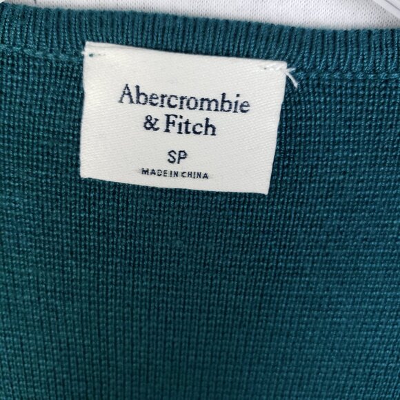 NWOT Abercrombie & Fitch Knit Mini Dress Long Sleeve Front Zip in Teal size SP - Picture 5 of 12